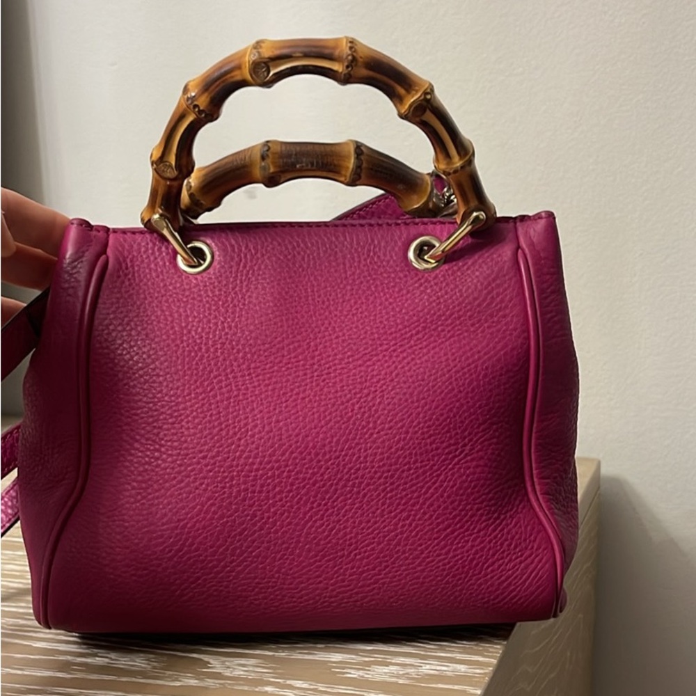 Gucci Pink Leather Bag Mini Size with Bamboo Handles - Picture 3 of 14